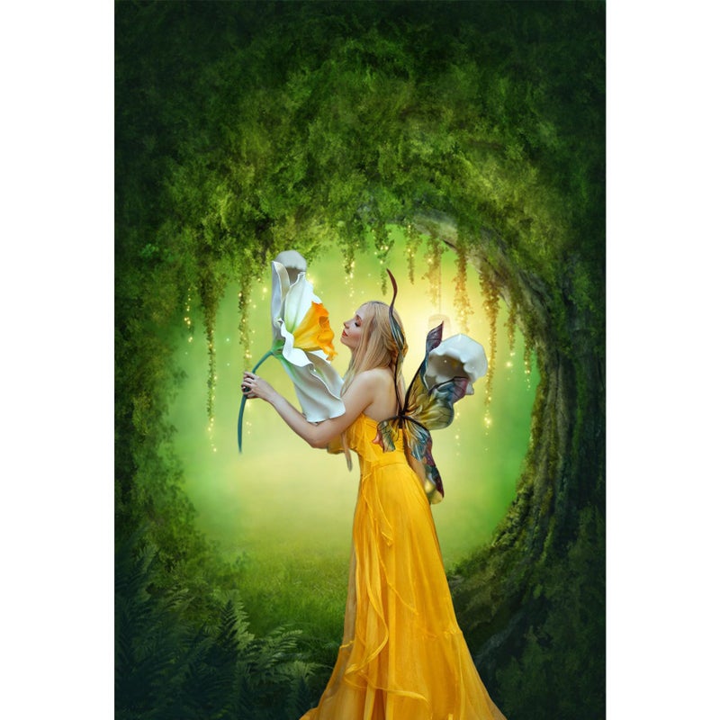 Baocicco Backdrop 6x8ft Enchanted Forest Photo Background Wonderland Fairyland Mystic Photo Booth Props Glitter Fantasy Backdrops for Adventure Scenery Photography Wedding Travel Journey Vacation - Image 3